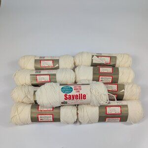Sayelle Worsted Acrylic 4 Ply Yarn 1002 Off White Vintage Kmart 9 Skeins